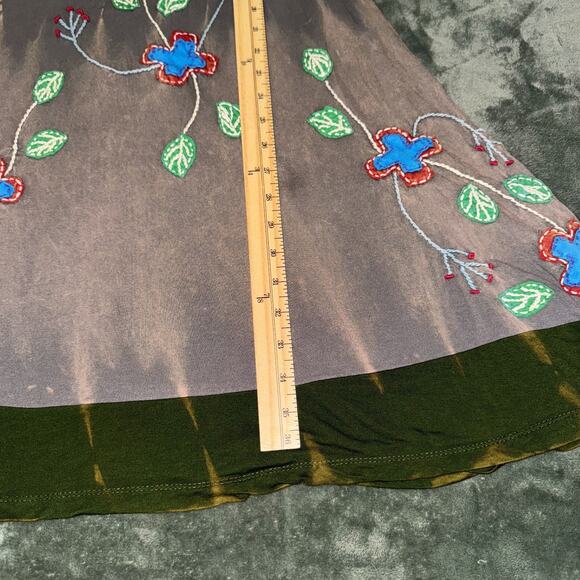 Rising International Halter Dress Womens Large Brown Green Floral Boho Summer - Picture 6 of 8